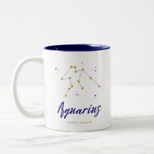 Sternenkonstellation Horoskop-Zeichen Aquarius Zod Zweifarbige Tasse