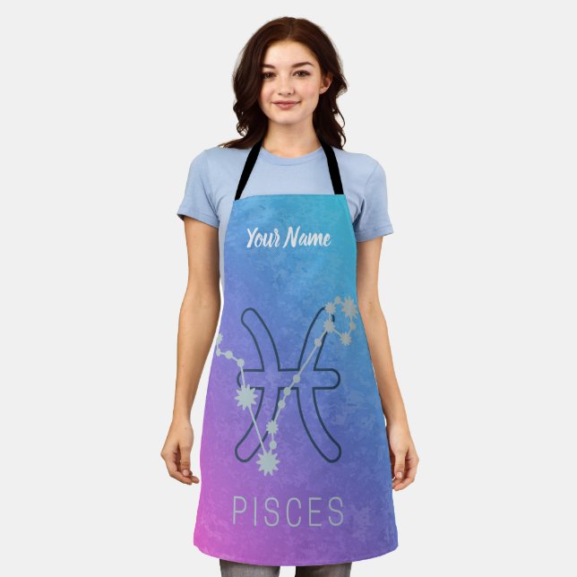 Sternenkonstellation Pisces Zodiac Sign Horoskop Schürze (Getragen)