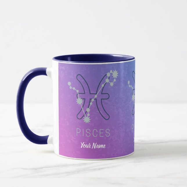 Sternenkonstellation Pisces Zodiac Sign Horoskop Tasse (Links)