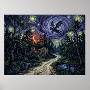 Sternenlandschaft Pine Barrens Jersey Devil Poster