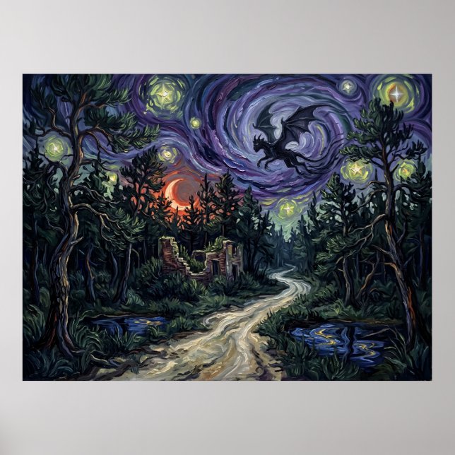 Sternenlandschaft Pine Barrens Jersey Devil Poster (Vorne)