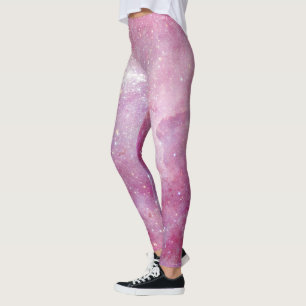 Sternenlicht Rosa Wasserfarbe Sterne Galaxie Leggings