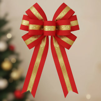 Sternenlicht Rot & Gold Satinband
