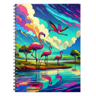 Sternenlicht See Flamingo Notizbuch Notizblock