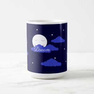 Sternenmond mit Wolken:  Dunkelblau Kaffeetasse