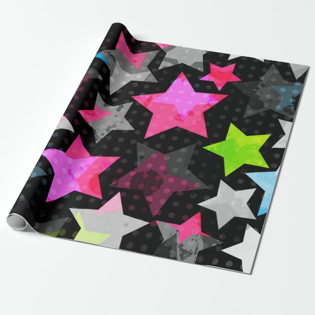 Sternenmuster Geschenkpapier (Ungerollt)
