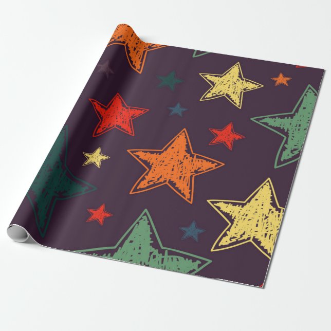 Sternenmuster Geschenkpapier (Ungerollt)