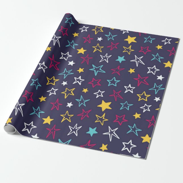 Sternenmuster Geschenkpapier (Ungerollt)
