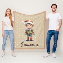Sternenmuster-Gnom blau beige Name