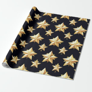 Sternenmuster in Gold Geschenkpapier