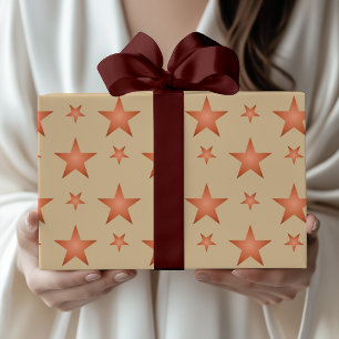 Sternenmuster in Terrakotta-Orange verlaufend Geschenkpapier