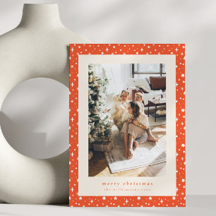 Sternenmuster Rostrot Frohe Weihnachten Familienfo