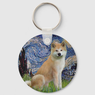 Sternennacht - Akita Inu Schlüsselanhänger