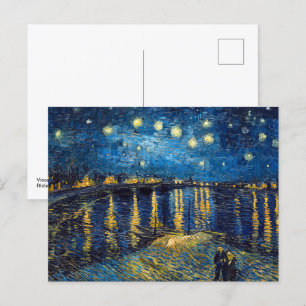 Sternennacht am Rhone Van Gogh Postkarte