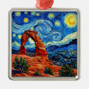 Sternennacht Arches National Park Ornament Aus Metall