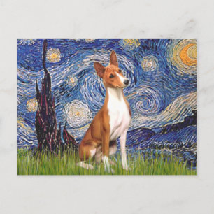 Sternennacht - Basenji Postkarte