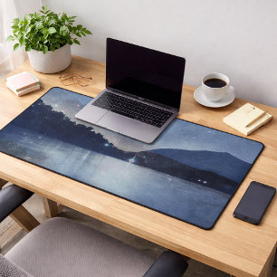 Sternennacht Bergsee Schreibtischunterlage