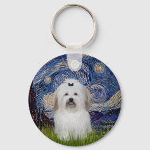 Sternennacht - Coton de Tulear 2 Schlüsselanhänger
