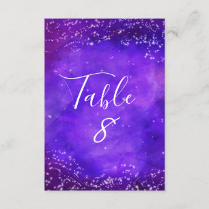 Sternennacht-Galaxie-Aquarell-Tischnummern Einladung
