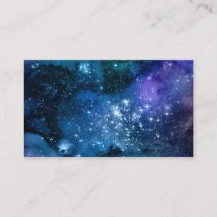 Sternennacht Galaxie Blaues Nebel Kosmischer Weltr Visitenkarte