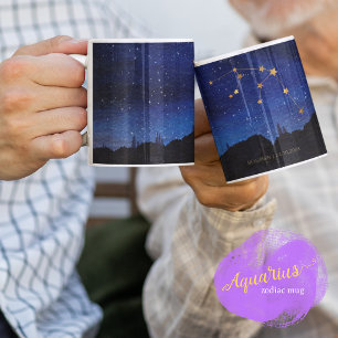Sternennacht Gold Wassermann Sternbild Kaffeetasse