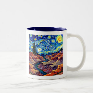Sternennacht Grand Canyon Arizona Zweifarbige Tasse