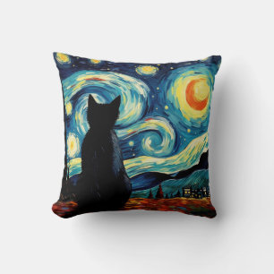 Sternennacht-Katze Kissen