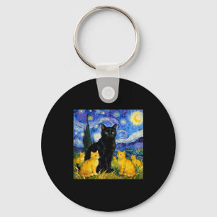 Sternennacht Katze Künstlerische schwarze Katze & Schlüsselanhänger
