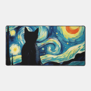 Sternennacht-Katze Schreibtischunterlage
