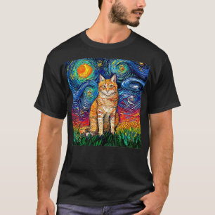 Sternennacht Katze, Van Gogh Katze, Katzenliebhabe T-Shirt