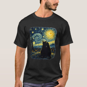 Sternennacht Katzen unter Mondlicht Romantische Ka T-Shirt
