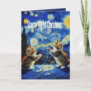 Sternennacht Kittymas Weihnachtsspoof Feiertagskarte