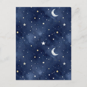 Sternennacht Mond Konstellationen Muster Postkarte