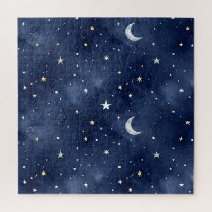 Sternennacht-Mond-Sternbilder-Muster