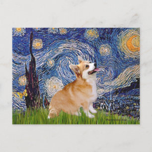 Sternennacht - Pembroke Welsh Corgi 7b Postkarte