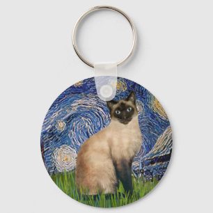 Sternennacht - Seal Point Siamese Katze Schlüsselanhänger
