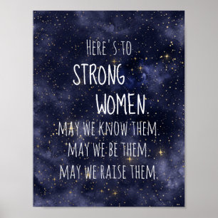 Sternennacht Starke Frauen Motivationsposter Poster