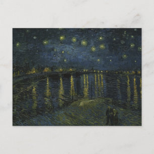 Sternennacht über der Rhône, Ölgemälde Van Gogh Postkarte