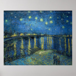 Sternennacht über der Rhone Poster von Van Gogh