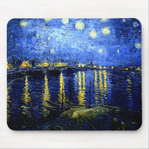 Sternennacht über der Rhone, van Gogh Kunstwerk Mousepad