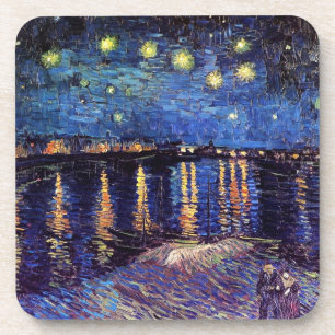 Sternennacht über der Rhone von Van Gogh Getränkeuntersetzer