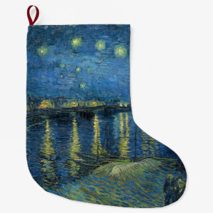Sternennacht über der Rhone (von van Gogh) Großer Weihnachtsstrumpf