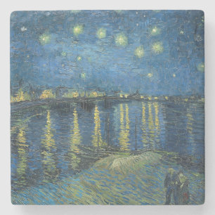 Sternennacht über der Rhone (von van Gogh) Steinuntersetzer