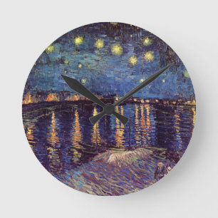 Sternennacht über der Rhone von Vincent van Gogh Runde Wanduhr