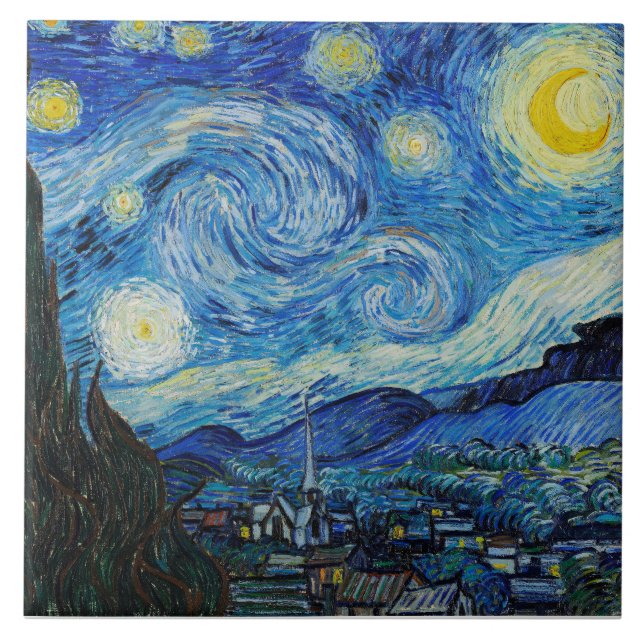 Sternennacht, Van Gogh Fliese (Vorderseite)