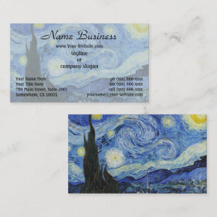 Sternennacht von Van Gogh - Wirbelnder Himmel, Bla Visitenkarte