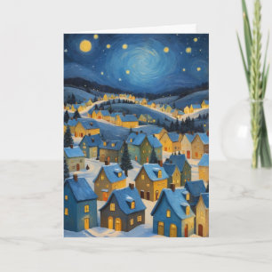 Sternennacht-Weihnachtskarte mit individuellem Tex Karte