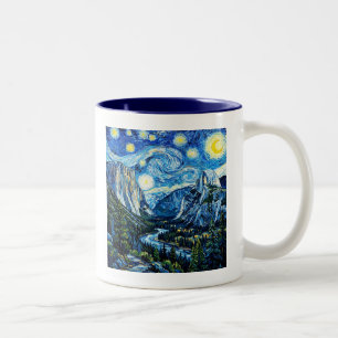 Sternennacht Yosemite Nationalpark Zweifarbige Tasse