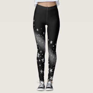 Sternennächte Weiße Eleganz Funken Leggings