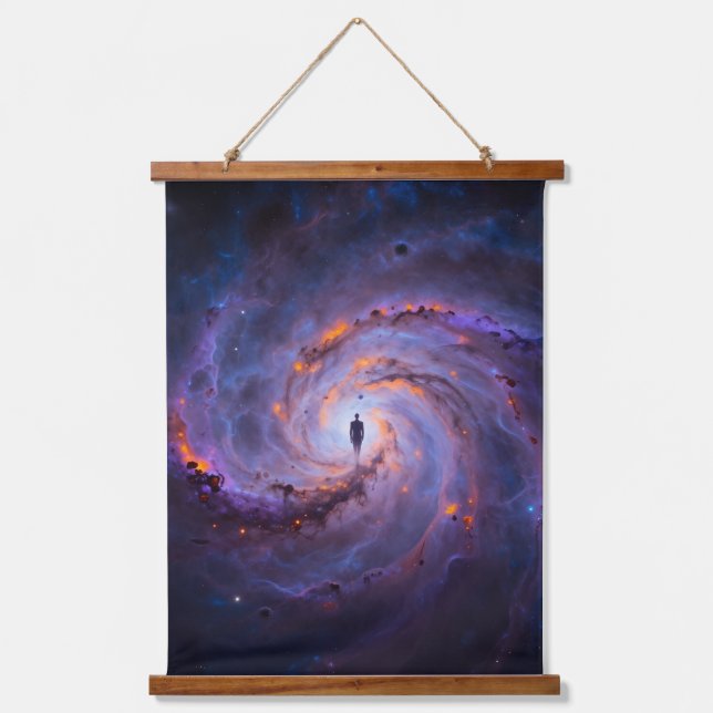 Sternenpfad – Reise durch das Universum´3 Wandteppich Mit Holzrahmen (Vorderseite)